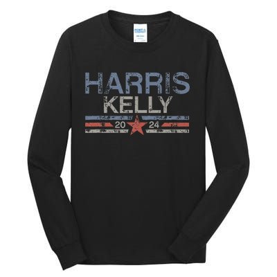 Kamala Harris Kelly 2024 Retro Grunge Harris Kelly 2024 Tall Long Sleeve T-Shirt