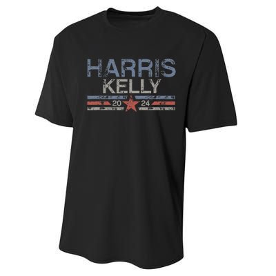 Kamala Harris Kelly 2024 Retro Grunge Harris Kelly 2024 Performance Sprint T-Shirt