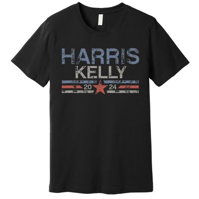 Kamala Harris Kelly 2024 Retro Grunge Harris Kelly 2024 Premium T-Shirt