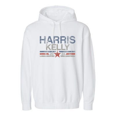 Kamala Harris Kelly 2024 Retro Grunge Harris Kelly 2024 Garment-Dyed Fleece Hoodie