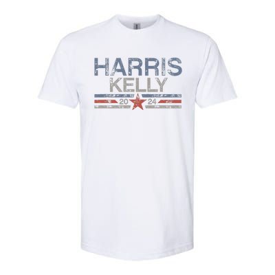 Kamala Harris Kelly 2024 Retro Grunge Harris Kelly 2024 Softstyle CVC T-Shirt