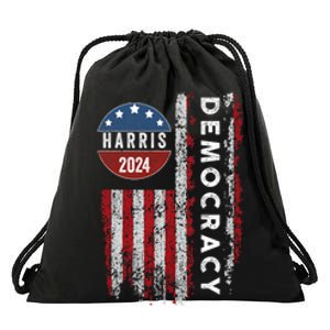 Kamala Harris Kamala 2024 Us Flag Democratic President Drawstring Bag