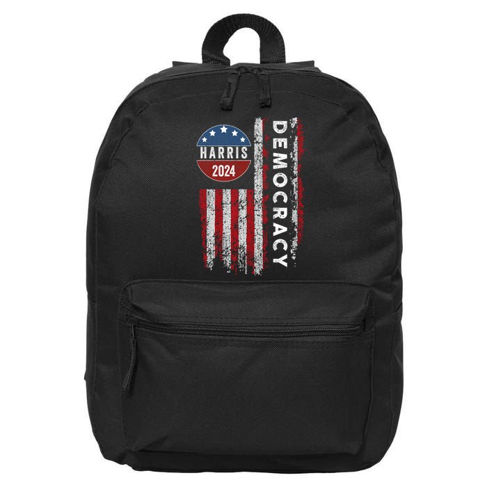 Kamala Harris Kamala 2024 Us Flag Democratic President 16 in Basic Backpack