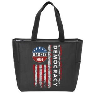 Kamala Harris Kamala 2024 Us Flag Democratic President Zip Tote Bag