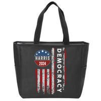 Kamala Harris Kamala 2024 Us Flag Democratic President Zip Tote Bag