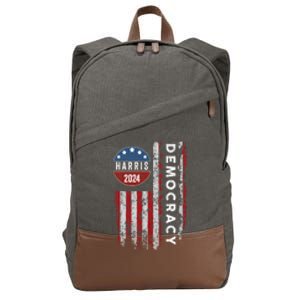 Kamala Harris Kamala 2024 Us Flag Democratic President Cotton Canvas Backpack