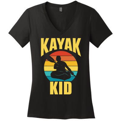 Kayak Hobby Kayakist Kayaking Kayaks Women's V-Neck T-Shirt