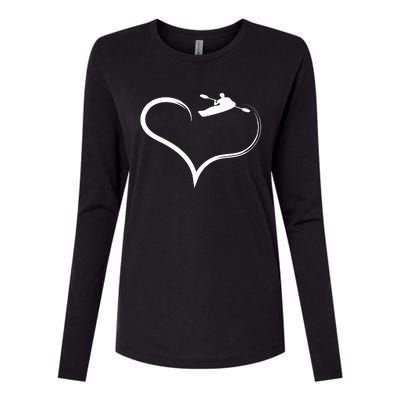 Kayaking Heart Kayak Gift Womens Cotton Relaxed Long Sleeve T-Shirt