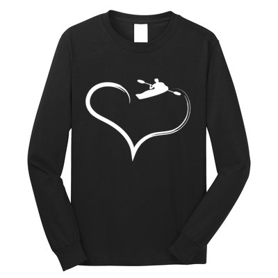 Kayaking Heart Kayak Gift Long Sleeve Shirt