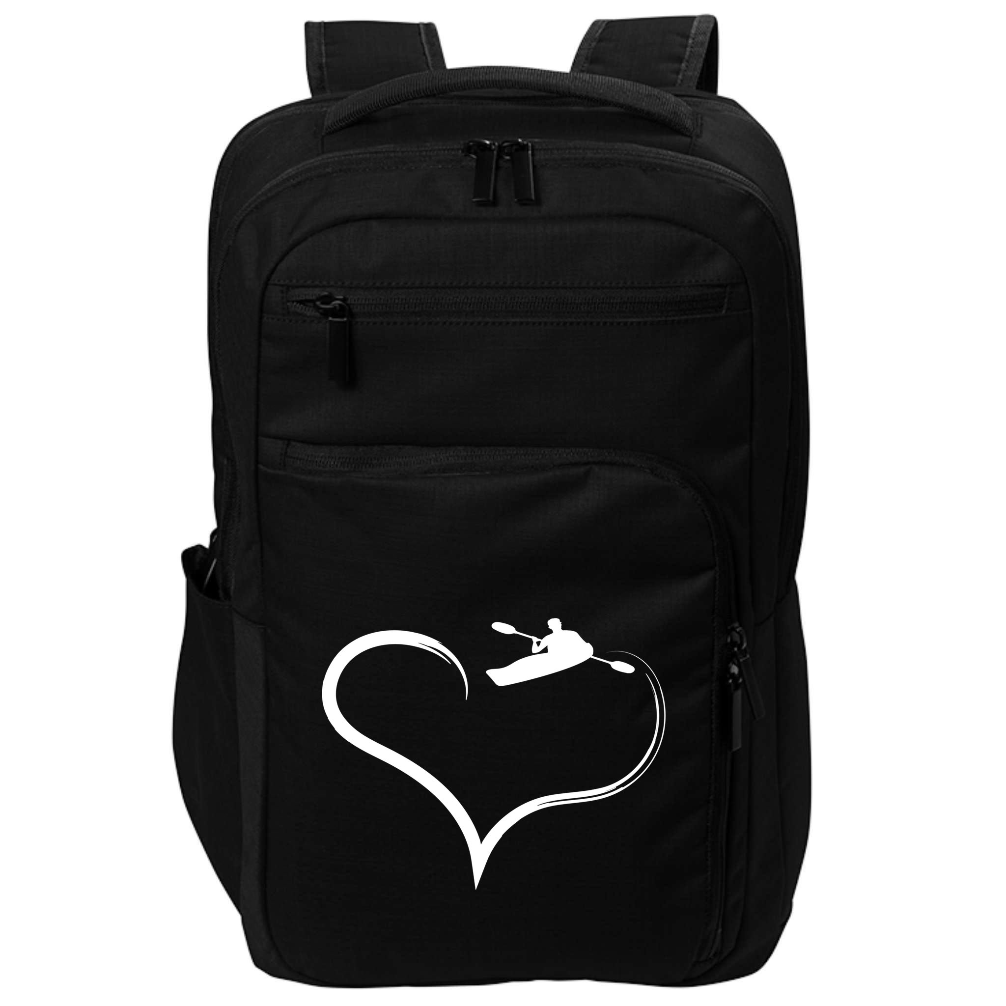Kayaking Heart Kayak Gift Impact Tech Backpack