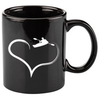 Kayaking Heart Kayak Gift 11oz C Handle Ceramic Mug
