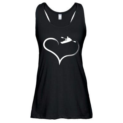 Kayaking Heart Kayak Gift Ladies Essential Flowy Tank