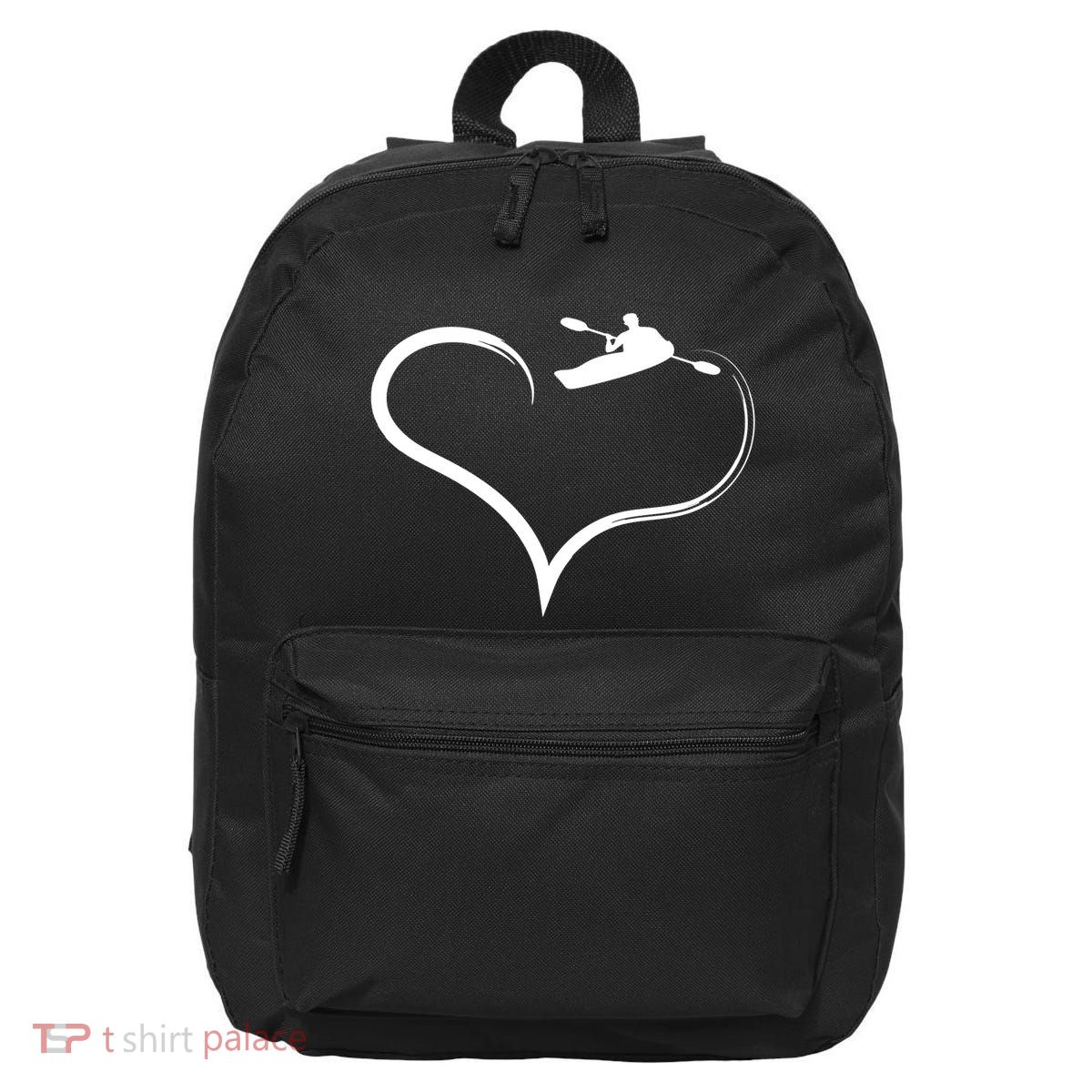 Kayaking Heart Kayak Gift 16 in Basic Backpack