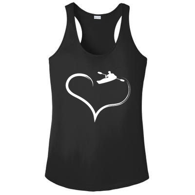 Kayaking Heart Kayak Gift Ladies PosiCharge Competitor Racerback Tank