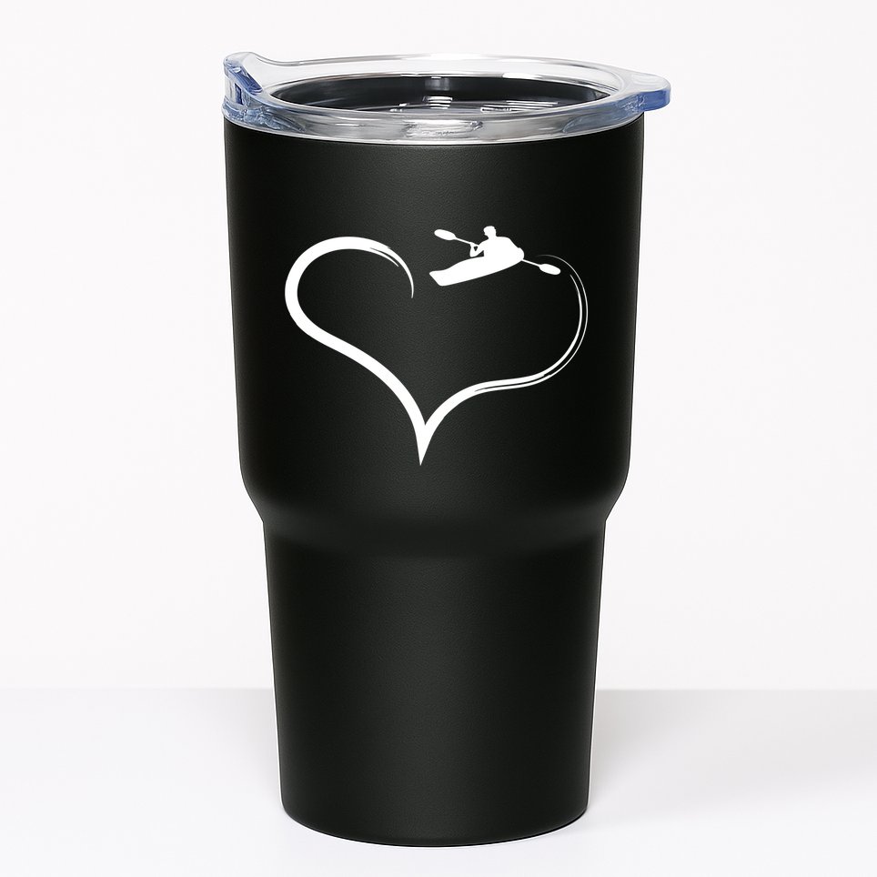 Kayaking Heart Kayak Gift Tumbler