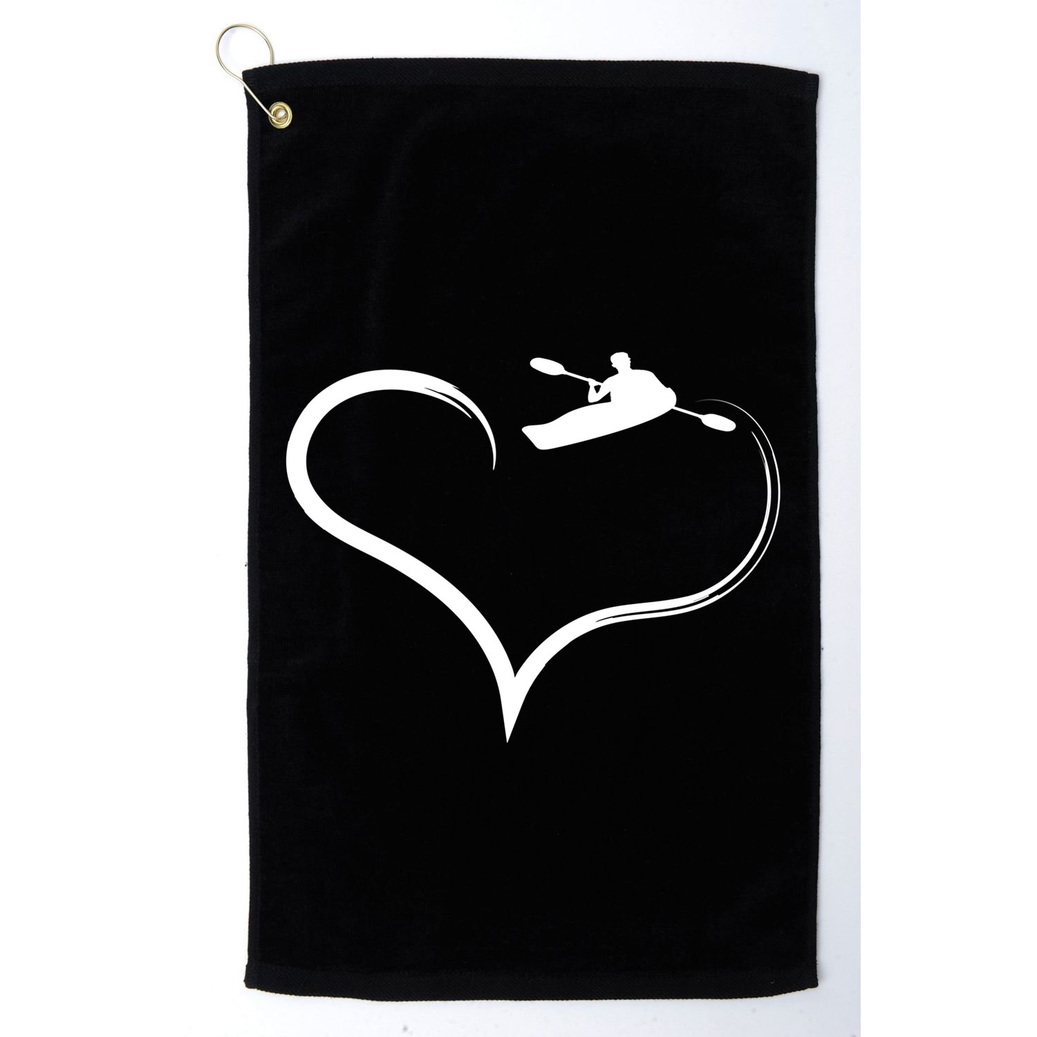 Kayaking Heart Kayak Gift Golf Towel