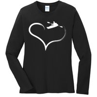 Kayaking Heart Kayak Gift Ladies Long Sleeve Shirt