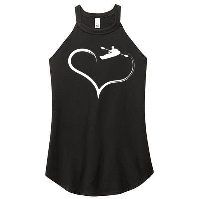 Kayaking Heart Kayak Gift Women’s Perfect Tri Rocker Tank