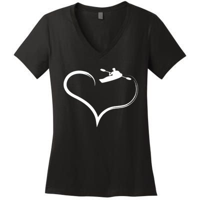 Kayaking Heart Kayak Gift Women's V-Neck T-Shirt