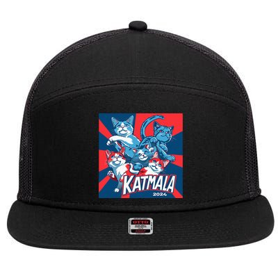 Kamala Harris Katmala Election Sneakers President Cat Lady 7 Panel Mesh Trucker Snapback Hat