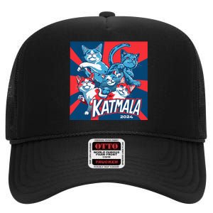 Kamala Harris Katmala Election Sneakers President Cat Lady High Crown Mesh Back Trucker Hat