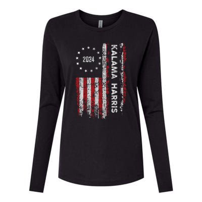 Kamala Harris Kamala 2024 Us Flag Democratic President Womens Cotton Relaxed Long Sleeve T-Shirt