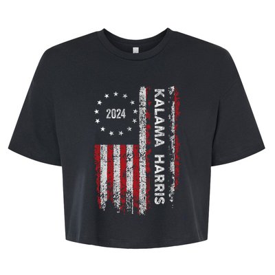 Kamala Harris Kamala 2024 Us Flag Democratic President Bella+Canvas Jersey Crop Tee