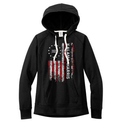 Kamala Harris Kamala 2024 Us Flag Democratic President Women's Fleece Hoodie