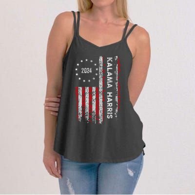 Kamala Harris Kamala 2024 Us Flag Democratic President Women's Strappy Tank