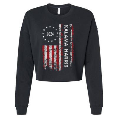 Kamala Harris Kamala 2024 Us Flag Democratic President Cropped Pullover Crew