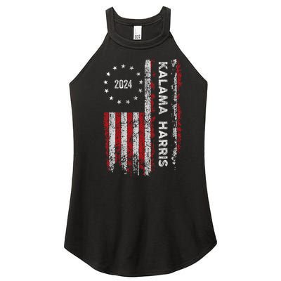 Kamala Harris Kamala 2024 Us Flag Democratic President Women’s Perfect Tri Rocker Tank