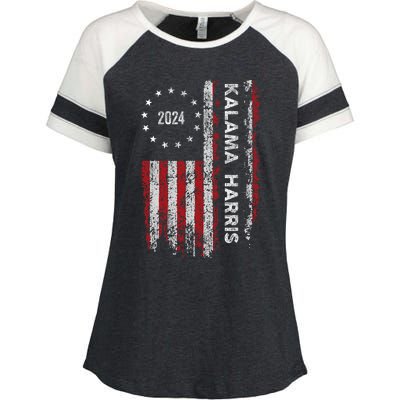 Kamala Harris Kamala 2024 Us Flag Democratic President Enza Ladies Jersey Colorblock Tee