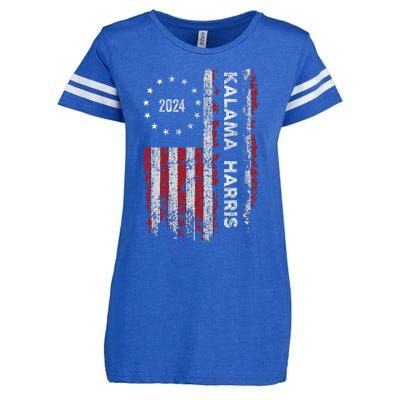 Kamala Harris Kamala 2024 Us Flag Democratic President Enza Ladies Jersey Football T-Shirt