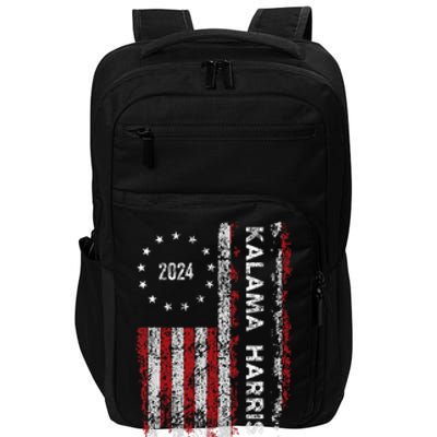 Kamala Harris Kamala 2024 Us Flag Democratic President Impact Tech Backpack