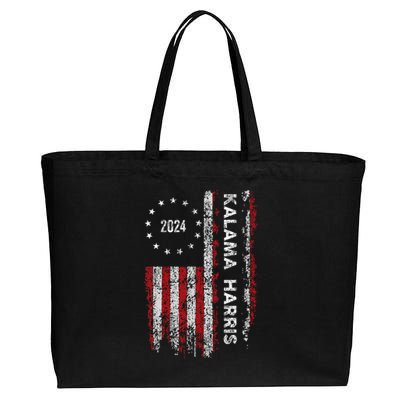 Kamala Harris Kamala 2024 Us Flag Democratic President Cotton Canvas Jumbo Tote