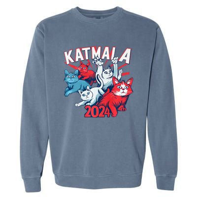 Kamala Harris Katmala Election Sneakers President Cat Lady Premium Garment-Dyed Sweatshirt