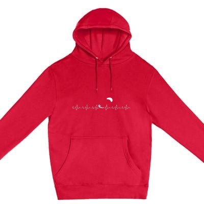 Kitesurfing Heartbeat Kiteboarding Windsurfing Kitesurfer Premium Pullover Hoodie