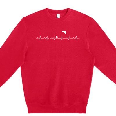 Kitesurfing Heartbeat Kiteboarding Windsurfing Kitesurfer Premium Crewneck Sweatshirt