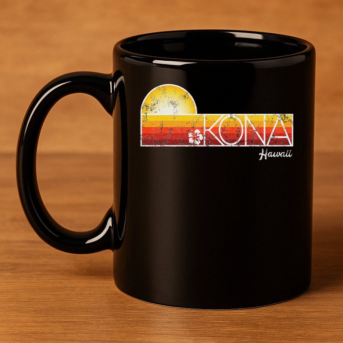 Kona Hawaii 11oz C Handle Ceramic Mug