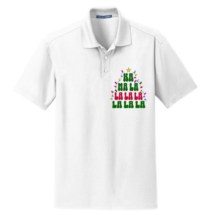 Kamala Harris Ka Ma La La La Christmas Tree Xmas Carol Dry Zone Grid Polo