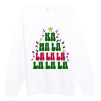 Kamala Harris Ka Ma La La La Christmas Tree Xmas Carol Premium Crewneck Sweatshirt