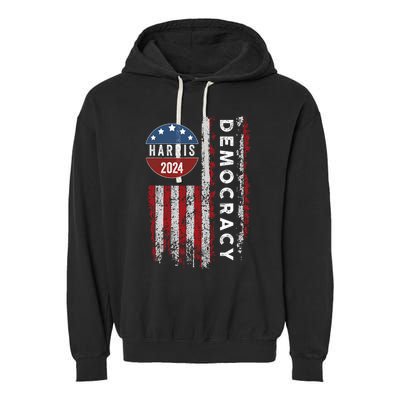 Kamala Harris Kamala 2024 Us Flag Democratic President Garment-Dyed Fleece Hoodie