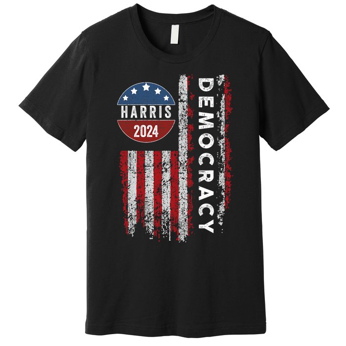 Kamala Harris Kamala 2024 Us Flag Democratic President Premium T-Shirt