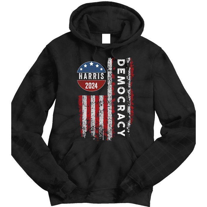 Kamala Harris Kamala 2024 Us Flag Democratic President Tie Dye Hoodie