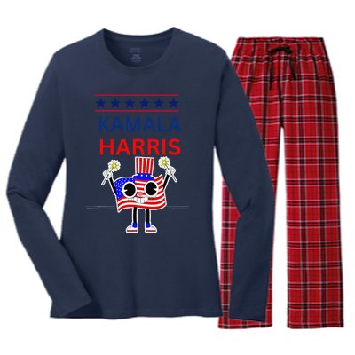 Kamala Harris Women's Long Sleeve Flannel Pajama Set 