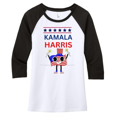 Kamala Harris Women's Tri-Blend 3/4-Sleeve Raglan Shirt