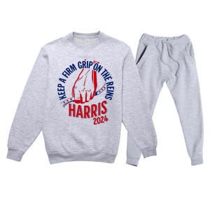 Kamala Harris Keep A Firm Grip On The Reins 2024 Us Election Premium Crewneck Sweatsuit Set