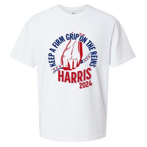 Kamala Harris Keep A Firm Grip On The Reins 2024 Us Election Sueded Cloud Jersey T-Shirt