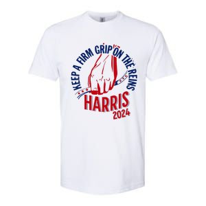 Kamala Harris Keep A Firm Grip On The Reins 2024 Us Election Softstyle CVC T-Shirt