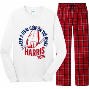 Kamala Harris Keep A Firm Grip On The Reins 2024 Us Election Long Sleeve Pajama Set